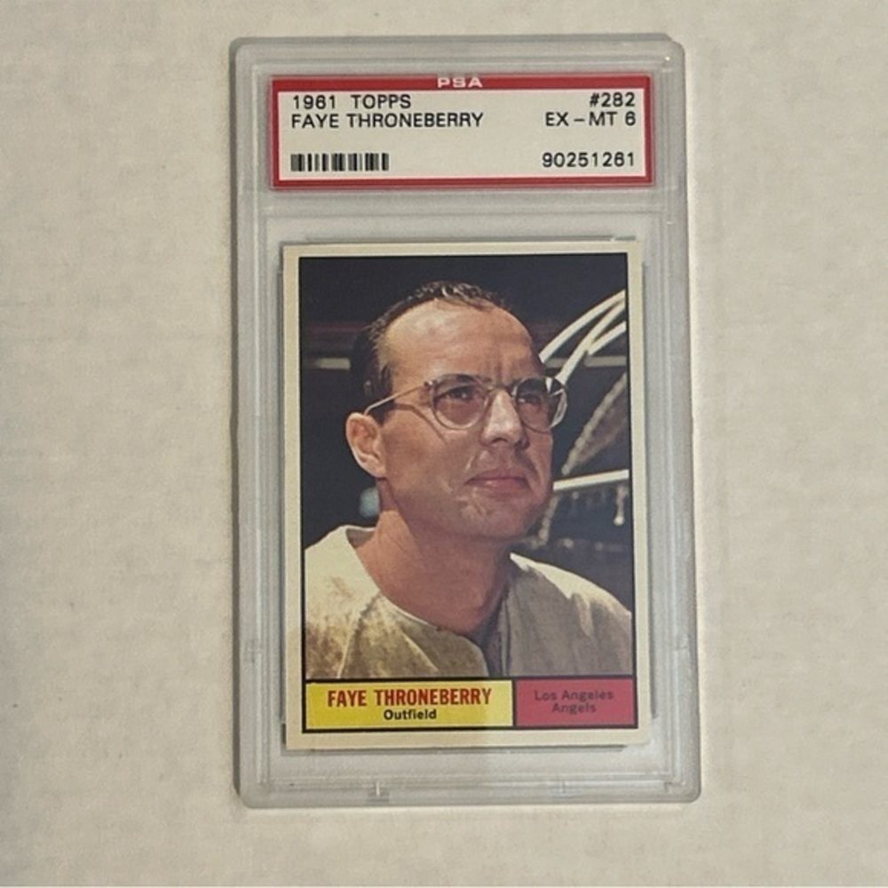 1961 Topps #282 Faye Throneberry PSA 6 Baseball Card
